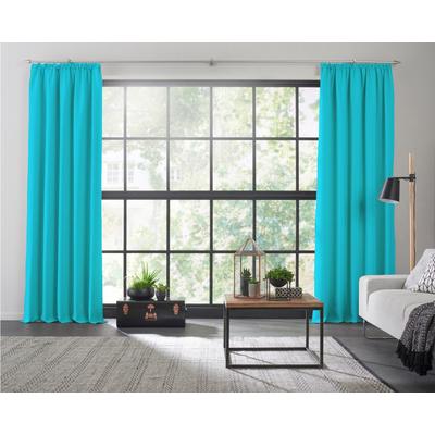 Vorhang WIRTH "Dim out", blau (türkis), B:142cm H:175cm, Polyester, Gardinen, nach Maß Image