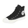 Sneaker CONVERSE "CHUCK TAYLOR ALL STAR WIDE", Gr. 45, schwarz, vintage weiß, schwarz, Textil, sportlich, Schuhe