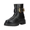 Bikerboots STEVE MADDEN "STEVE MADDEN Stiefelette Leder", Damen, Gr. 37, gold (schwarz, gold), Leder, casual, Schuhe