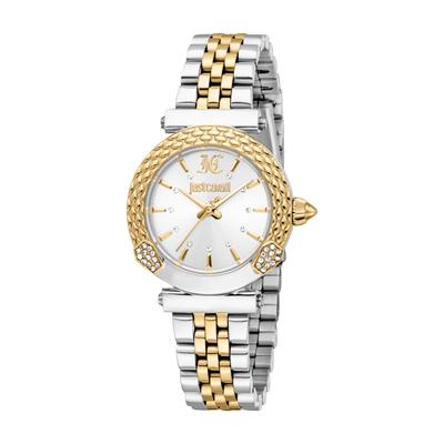 Quarzuhr JUST CAVALLI TIME "Mistero", silberfarben, goldfarben, Armbanduhren, Damen, Armbanduhr, Damenuhr, Edelstahlarmband, analog, Kristallsteine Image