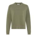 Sweatshirt MARC O'POLO DENIM, Damen, Gr. L, beige (desert sage), Sweatware, Obermaterial: 100% Baumwolle, casual, relaxed fit hüftlang, Rundhals, Langarm Rippbündchen, Sweatshirts, Rückenteil dezent länger, kleine Seitenschlitze, relaxed fit