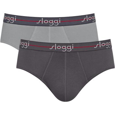 Slip SLOGGI "men Start Midi C2P box", Herren, Gr. 7, schwarz (schwarz combination), Single Jersey, Obermaterial: 96% Baumwolle, 4% Elasthan, Unterhosen, sportlicher Schnitt, weicher Bund Image