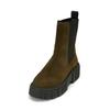 Chelseaboots MARC O'POLO "mit leichter Plateausohle", Damen, Gr. 42, schwarz mossy olive, Obermaterial: 100% Leder (Rind), unifarben, Schuhe