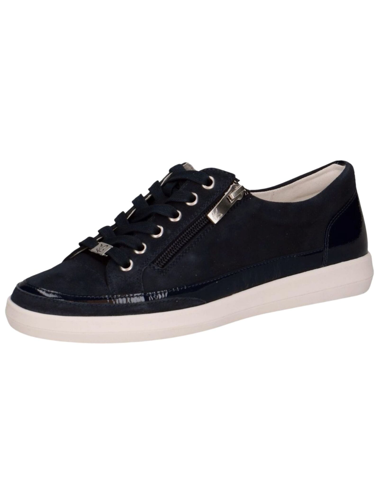 Sneaker CAPRICE "Caprice Sneaker Leder", Damen, Gr. 37,5, ozean, Leder, Schuhe Sneaker