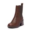 Chelseaboots TIMBERLAND "BELLEVAUXMID CHELSEA BOOT", Gr. 41,5, braun (schwarz braun full grain), Leder, sportlich, Schuhe, Stiefelette, Winterschuhe, Ankle Boots