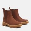 Schnürboots TIMBERLAND "CARNABY COOL MID CHELSEA BOOT", Gr. 39,5, braun (medium braun nubuck), Leder, sportlich, Schuhe, Stiefelette, Winterschuhe, Ankle Boots