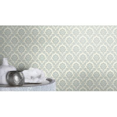 Vinyltapete RASCH "Vliestapete Trianon XIII mit barocken Elementen", blau (hellblau), B:53m L:10,05m, Vlies, Tapeten, Klassischer Stil Image