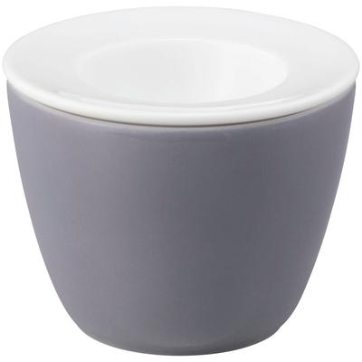 Eierbecher SELTMANN WEIDEN "Life Fashion, Snack and Egg, 2-teilig", elegant grau, weiß, H:5,50cm Ø:6,80cm, Porzellan, Eierbecher, zwei Teile einzeln verwendbar Image