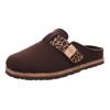 Pantoffel ROHDE "MERAN", Damen, Gr. 42, braun (dunkelbraun), Filz, meliert, casual, Schuhe, Hausschuh, Clog, Schlappen mit Klettriemchen