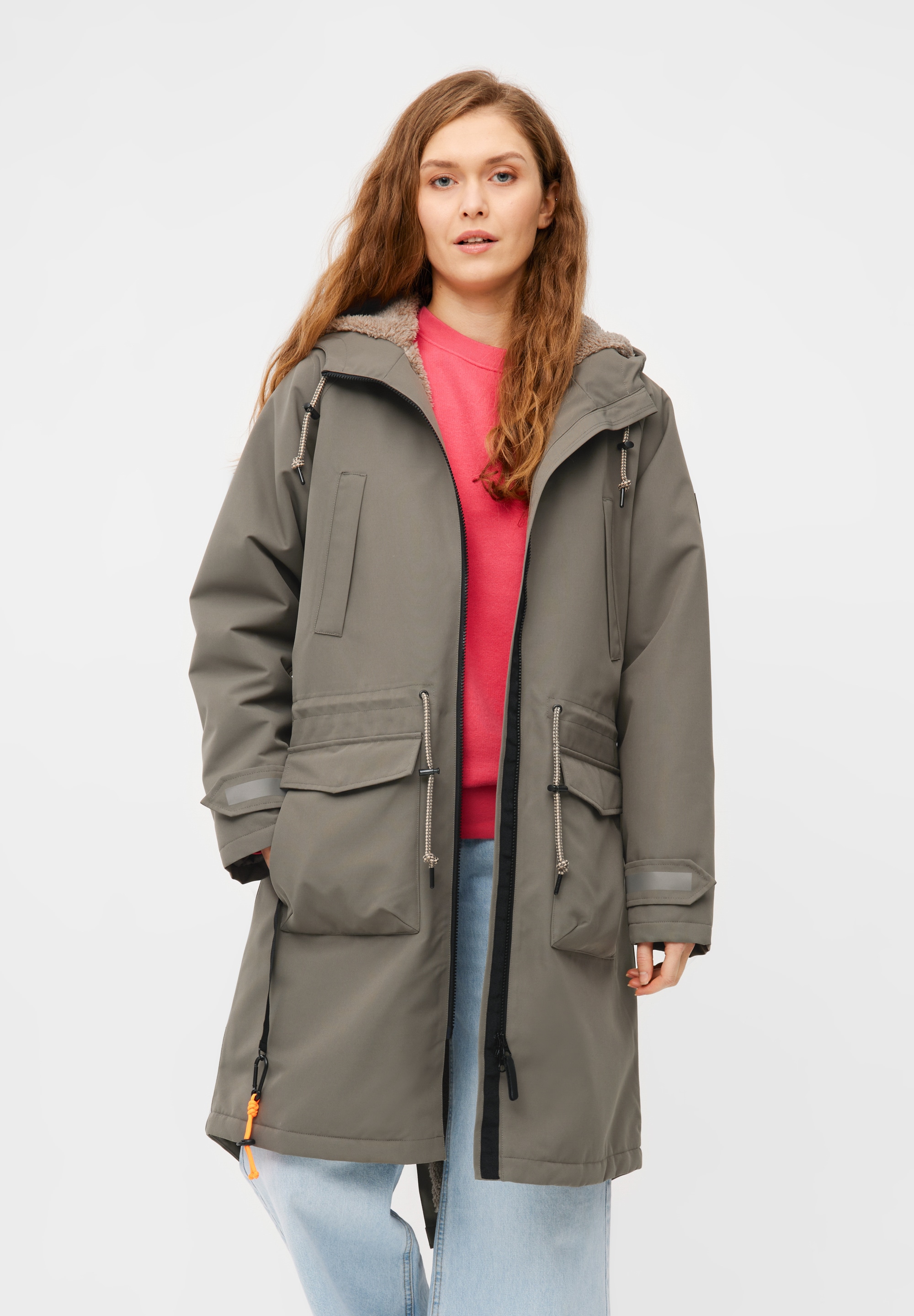 Funktionsjacke DERBE "Phoebholm Dog", Damen, Gr. 40, beige (morel, cobblestone), Obermaterial: 100% Polyester; Füllung: 100% Polyester; Futter: 100% Polyester, relaxed fit, Raglanärmel normaler Saum, Jacken Funktionsjacke, Hundegadgets,...