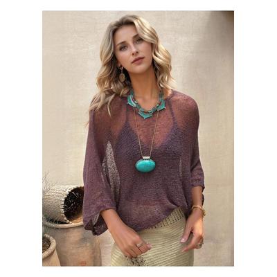 Rundhalsausschnitt Langarm Transparenter Cover-Up Image