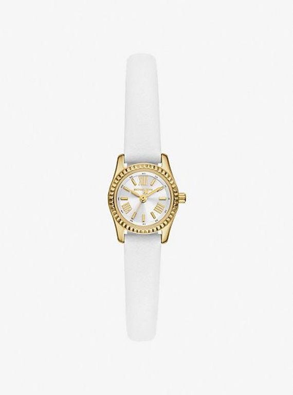 Mk Micro Lexington Leather Watch - White - Michael Kors Watches