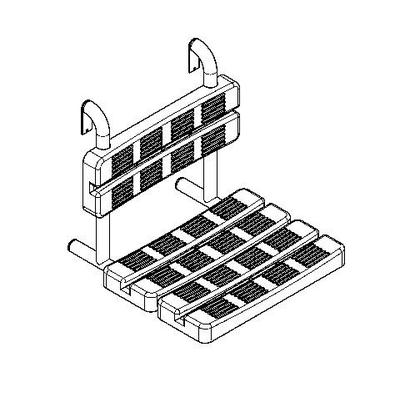 KWC Aquarotter Duschsitz, CONTINA, Edst., z. Einh., 484x460x508 mm, Sitzfl. u. Lehne PE, 2030041144 2030041144 Image