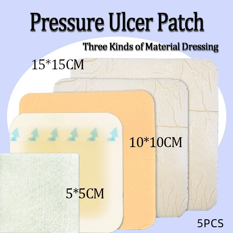 5PCS Alginat Wunde Hydrokolloid Dressing Polyurethan Schaum Dressing Hoch Saugfähigen Medizinische Sterile Wunde Geschwür Heilung Patch Image