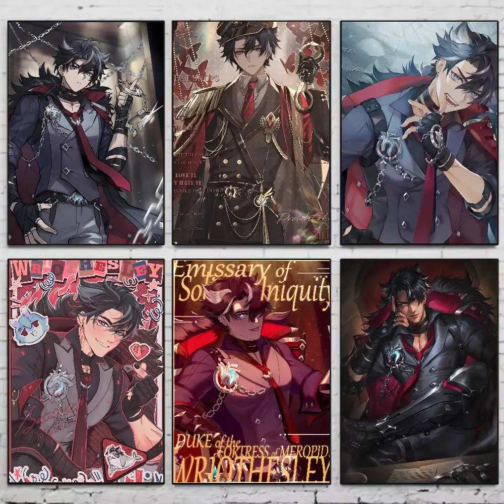 Spiel G-Genshin Impact Hübsches Wriothesley Poster Hochwertige Wohnheim Wohnzimmer Ästhetische Wanddekoration Malerei Aufkleber Geschenk Image