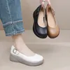 GKTINOO 2025, Neue Frühling Herbst Neue Britischen Stil Aus Echtem Leder Schuhe Dicken sohlen Keile Schuhe Weichen sohlen Slip Auf frauen Schuhe