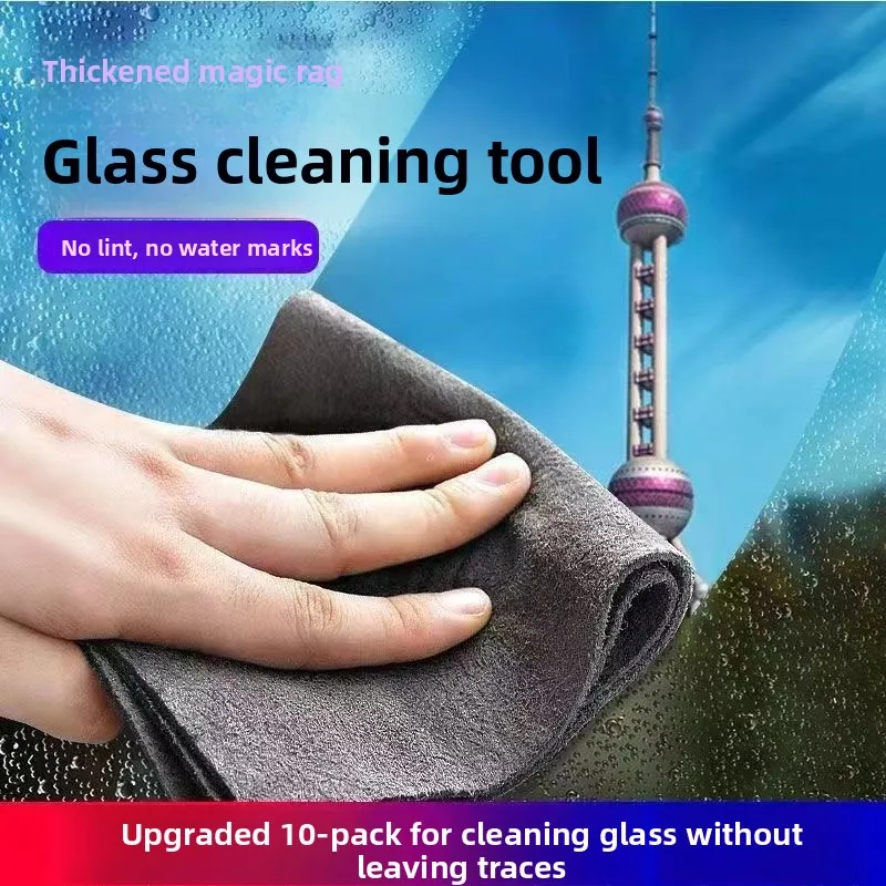 Kratzfreies Glastuch, magischer Lappen, kratzfreier spezieller Wasserzeichenspiegel, magische Haushaltsreinigung, hundert sauberes magisches Tuch Image