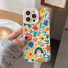 Custodia per telefono con fiori colorati e modelli arcobaleno per custodie iPhone 16 iPhone 16e 15 14 13 12 11 Pro Max XS X XR 7 8 Plus 16 Cover