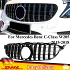Griglia Per Mercedes Benz Classe C W205 2015-2018 C180 C200 C250 C300 C350 C400 GT Stile Paraurti Anteriore Griglie Cofano Accessori Auto