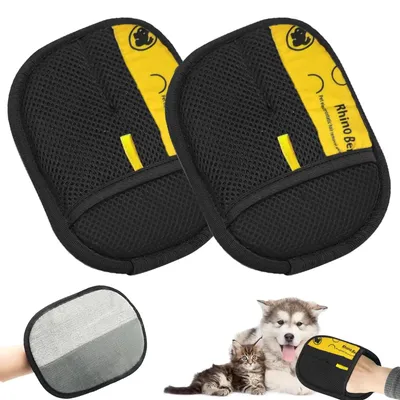 Pet Hair Removal Glove 2Pcs Pet Grooming Gloves Static Dedusting Brush Pet Hair Remover Brush Removing Dog Cat Hair From Carpet