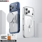 Custodia per telefono magnetica trasparente antiurto per iPhone 17 Pro Max 17Air 17 Pro TPU + PC Magsafe Custodia per telefono trasparente con ricarica wireless