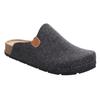 Pantoffel ROHDE, Herren, Gr. 44, grau (anthrazit), Filz, meliert, klassisch, Schuhe, Hausschuh, Schlappen, Homeslipper mit innenliegender Plateausohle