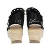 Keilsandalette BLOWFISH "Blowfish Sandalen Lederimitat/Textil", Damen, Gr. 38, schwarz, Lederimitat, Textil, casual, Schuhe