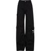 Stoffhose KARL KANI "Karl Kani Damen KK Denim K Cargo Pants", Damen, Gr. L, US-Größen, schwarz, 100% Baumwolle, loose fit, Hosen