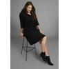 Midikleid LAURA SCOTT CURVE, Damen, Gr. 44, N-Gr, schwarz, Jersey, Obermaterial: 94% Viskose, 6% Elasthan, unifarben, Basic, bequem knielang, 3/4-Ärmel, Kleider, mit tailliertem Tunnelzug - GROSSE GRÖSSE