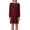 Strickkleid S.OLIVER, Damen, Gr. 42, N-Gr, schwarz merlot, Feinstrick, Obermaterial: 72% Viskose, 28% Polyester, unifarben, casual, gerade kniefrei, U-Boot-Ausschnitt, Langarm, Kleider, mit U-Boot-Ausschnitt