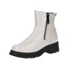 Stiefelette CAPRICE "Caprice Stiefelette Nappaleder", Damen, Gr. 36, weiß (weiß lack), Nappaleder, casual, Schuhe