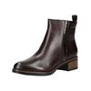 Ankleboots MARCO TOZZI "Marco Tozzi Stiefelette Leder/Textil", Damen, Gr. 38, braun (mocca), Leder, Textil, casual, Schuhe