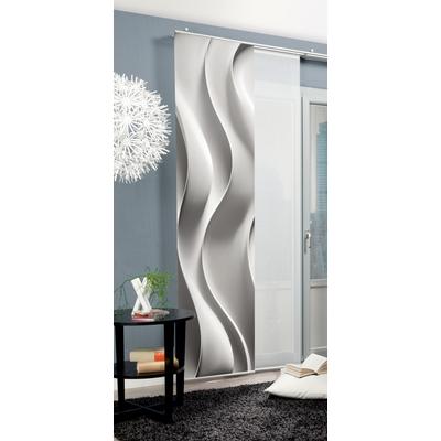 Schiebegardine HOME WOHNIDEEN "JAIR" Gr. 1, grau, B:60cm H:245cm, Polyester, Gardinen, SCHIEBEVORHANG,SEIDENOPTIK,DIGITALDRUCK Image