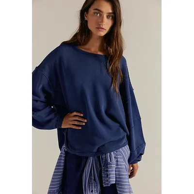 We The Free Total Eclipse Tee at Free People in Deep Seas, Size: Small