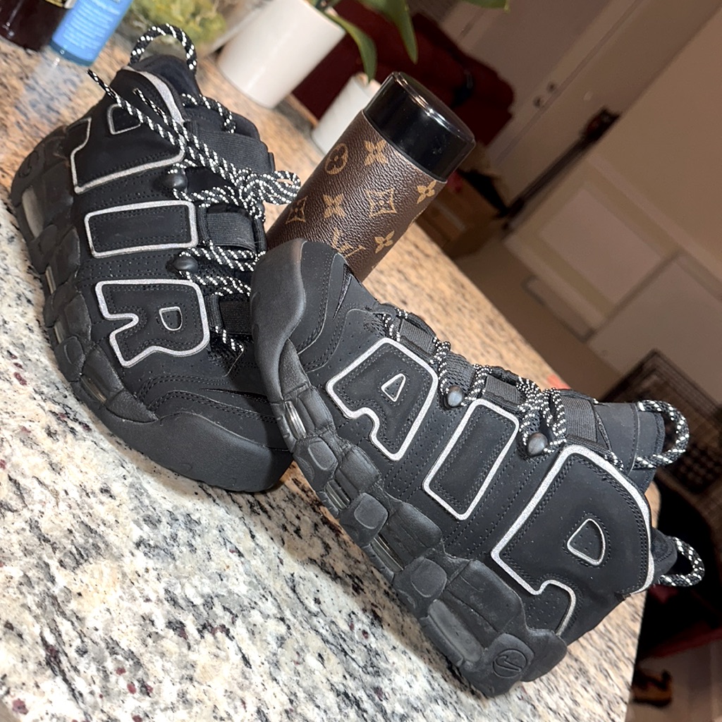 Nike Shoes | Us 8.5 Nike Air Uptempo 3m Triple Black..! | Color: Black | Size: 8.5