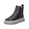 Plateaustiefelette ANDREA CONTI "Andrea Conti Stiefelette Leder", Damen, Gr. 39, schwarz (schwarz, grau), Leder, casual, Schuhe