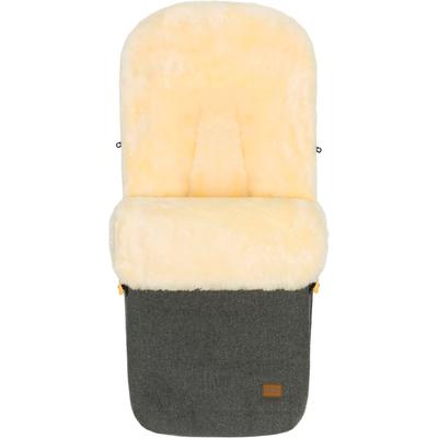 Fußsack FILLIKID "Bernina Wool, Winterfußsack", Baby, grau (grau, grau), Polyester, Lammfell, Fußsäcke