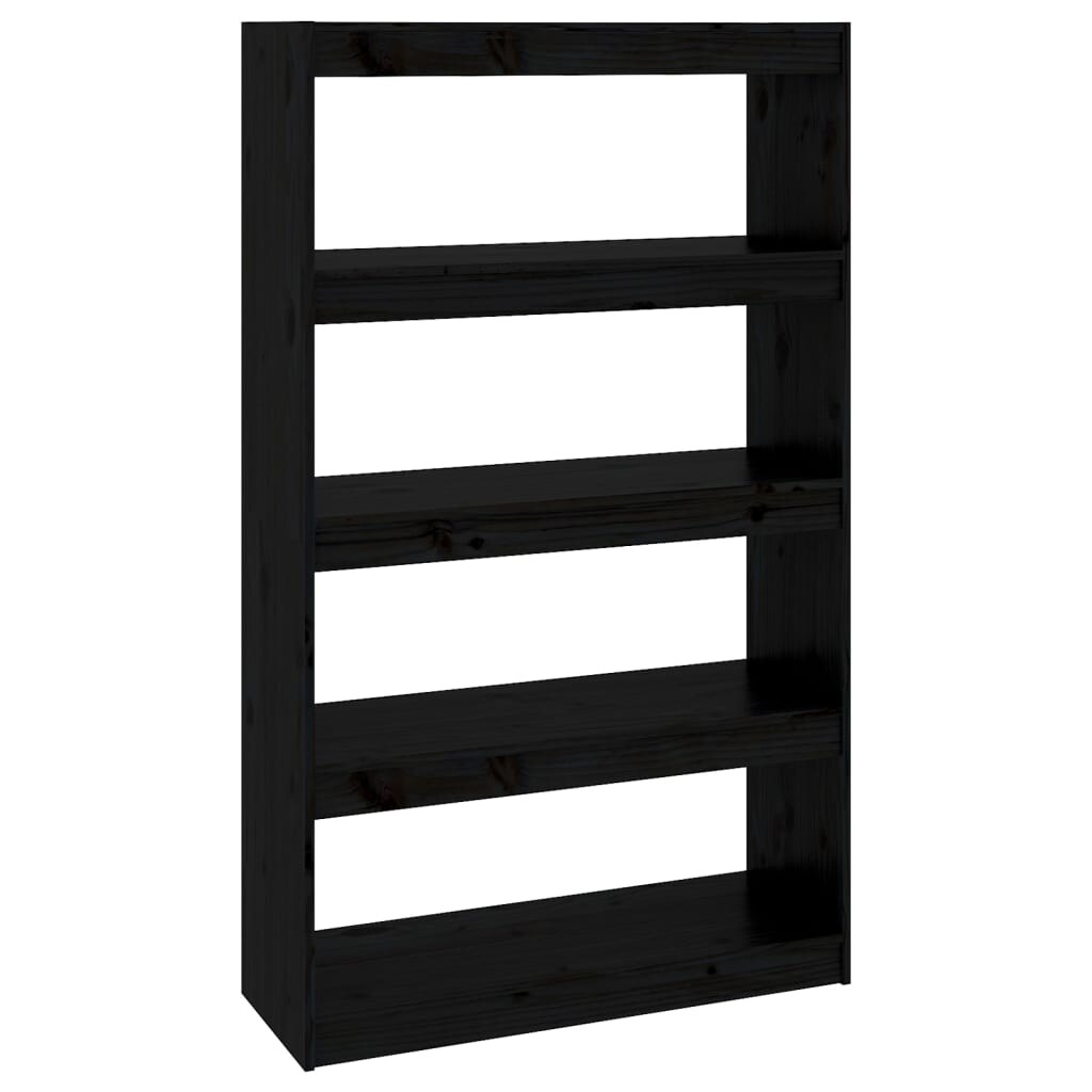 vidaXL Bücherregal/Raumteiler Schwarz 80x30x135,5 cm Massivholz Kiefer Image