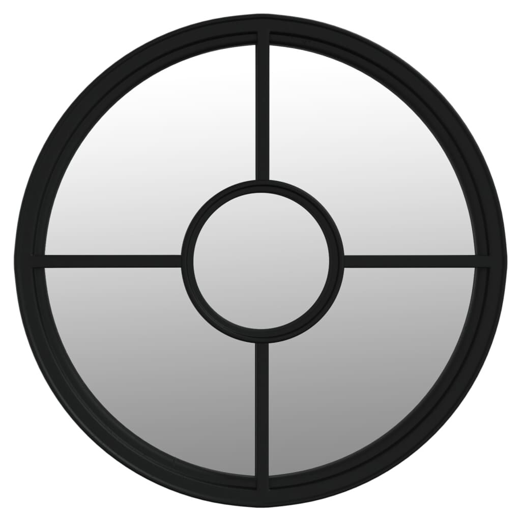 vidaXL Spiegel Schwarz 60x4 cm Eisen Rund für den Innenbereich Image