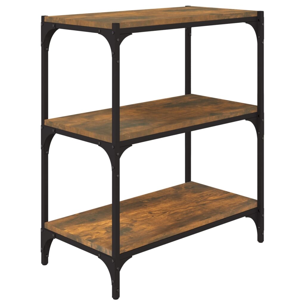 vidaXL Bücherregal Räuchereiche 60x33x70,5 cm Holzwerkstoff und Stahl Image
