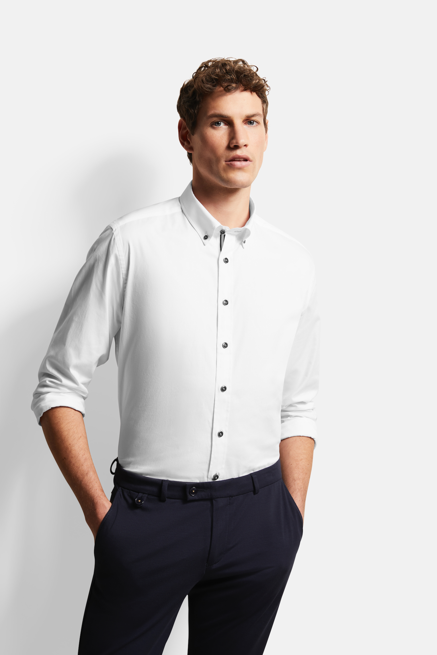 Bugatti Herren Baumwollhemd mit Button-Down-Kragen Image