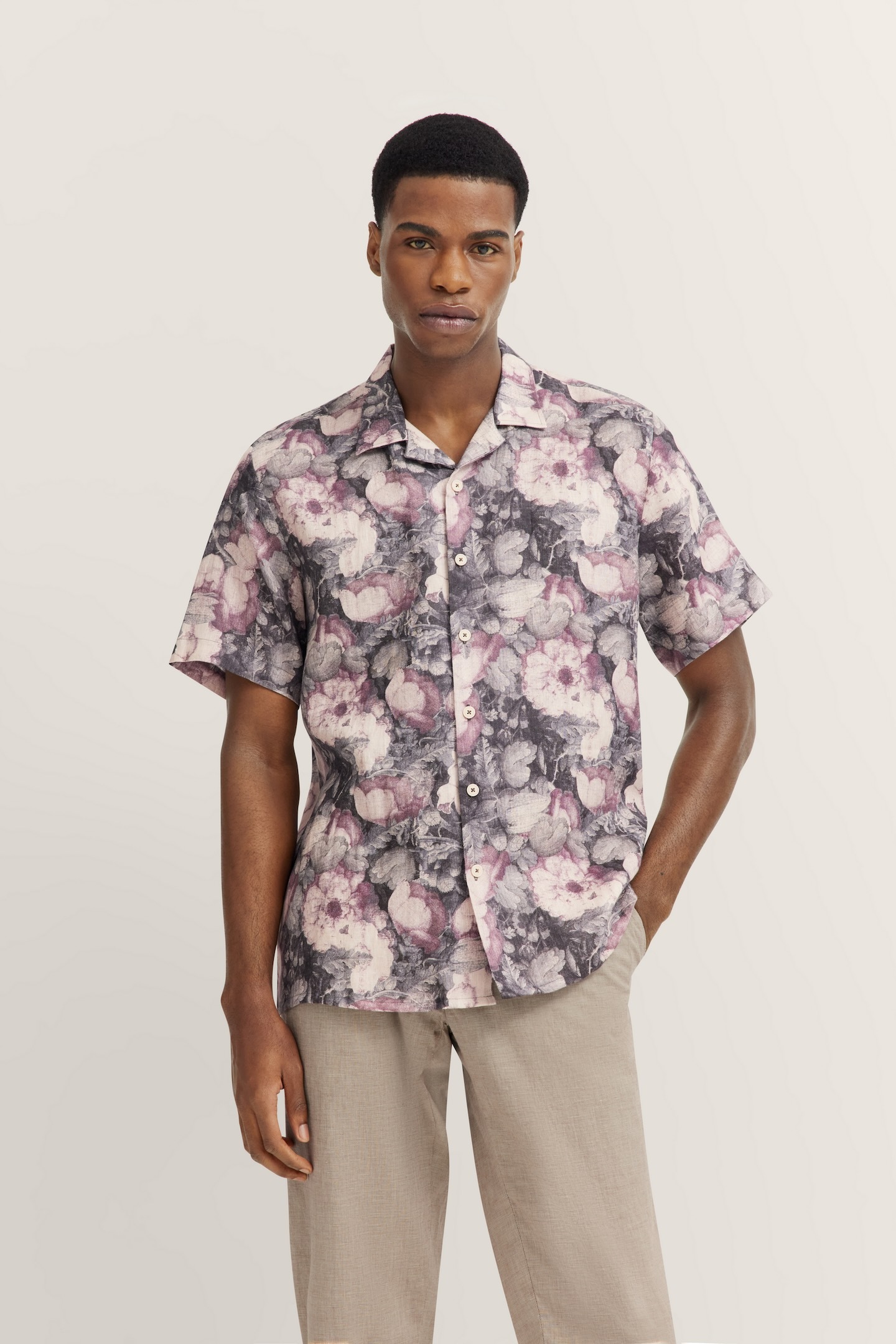 Bugatti Herren Shirt mit Blumenmuster Image