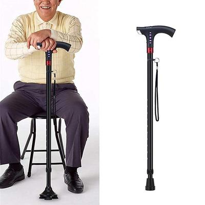 Multifunctional Height Adjustable Portable Walking Stick with MP3 Music Player, LED Radio Listening, Interesting Auto Alarm Function