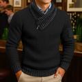 Per uomo Felpa Maglione A Coste Maglia Top Regolari Lavorato a maglia Slim Fit Semplice Scialle Maglieria Contemporaneo Casuale Abbigliamento quotidiano Abbigliamento Autunno Nero Rosso S M L