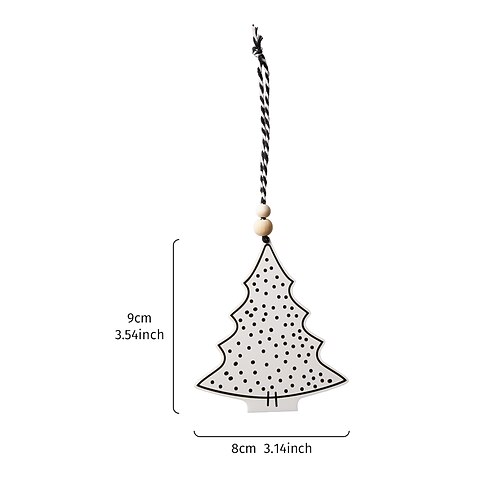 1/10 pezzi di decorazioni per l'albero di Natale, decorazioni moderne sospese in bianco e nero con motivo artistico a pois, decorazioni natalizie in PVC impermeabile per la stanza, la casa e