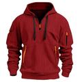 Per uomo Felpa con cappuccio Velluto a coste Felpa con cappuccio e zip corta Felpa con cappuccio tattica Nero Bianco Rosso Blu Cachi Con Cappuccio Semplice Cerniera Sport Outdoor Casuale Quotidiano