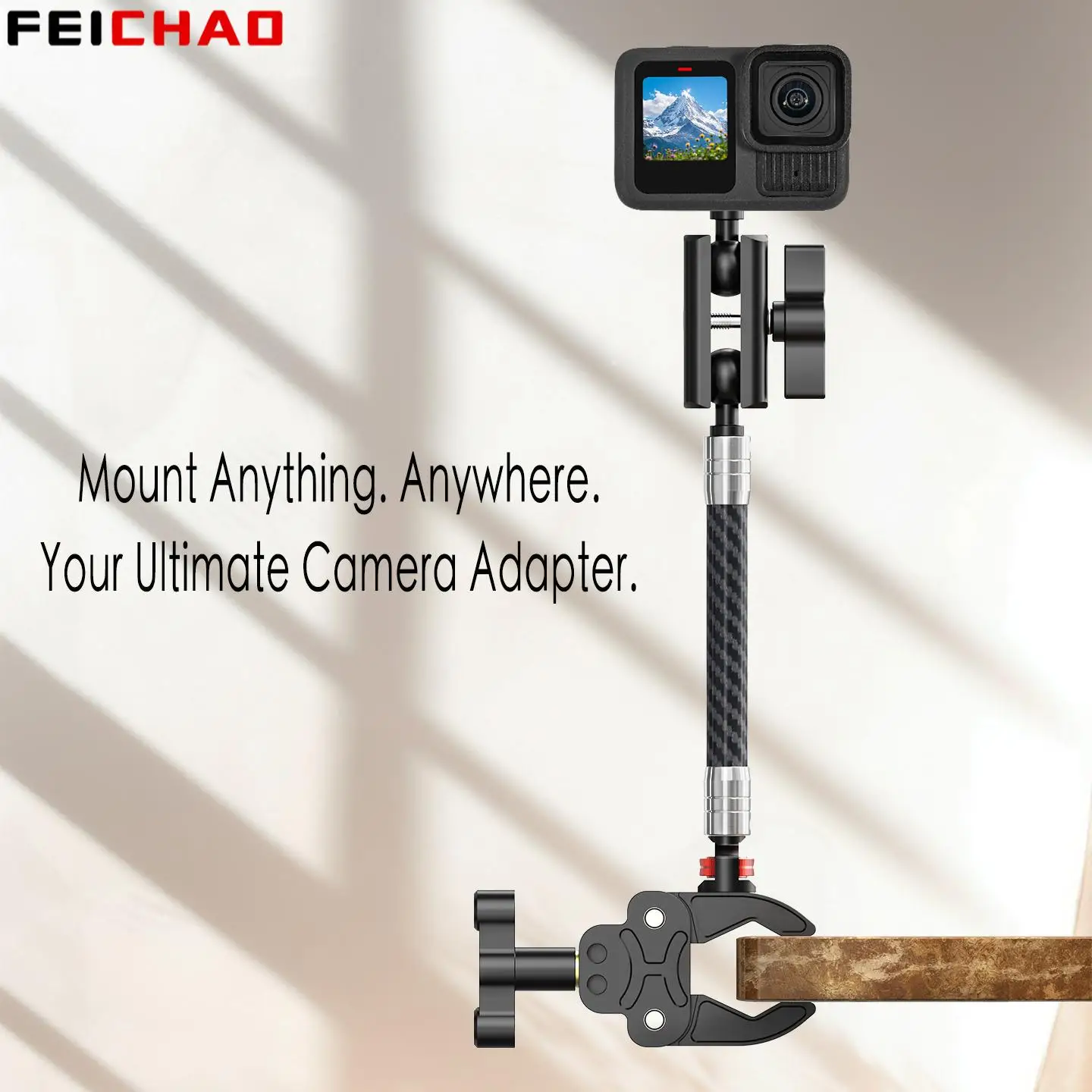 Carbon Fiber Selfie Stick Verlängerung Stange für DJI OSMO 360 Insta360 X4 X5 GoPro 13 Action Kamera Einbeinstativ Stativ Ball Halterung Image