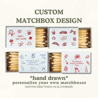 Custom Matchbox Design for Wedding Bridesmaid Gift Personalized Matches Unique Gift Matchbook Gift Custom Wedding Matchbox Favor