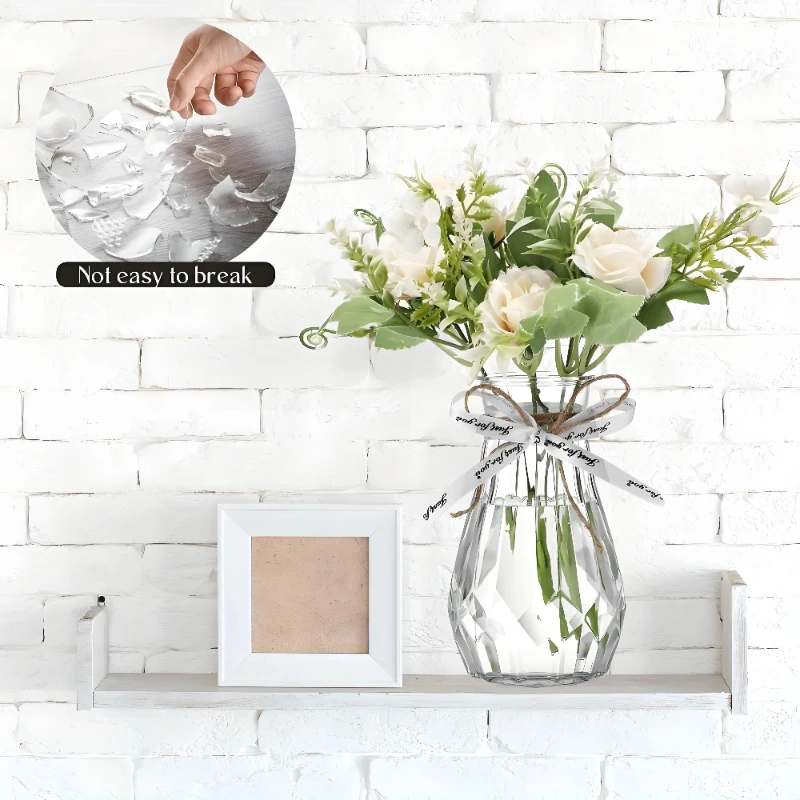 2\4\6 Stück 2 Stück 2 Stück transparente Vase aus transparentem Kristallplastik, mit hoher Lichtdurchlässigkeit und eleganter Aussehen Image