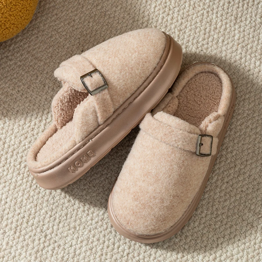 Winter kinder hausschuhe Mädchen Komfort Innen Wärme Weiche Dicke Sohle Im Freien Nicht Slip Atmungsaktive Eltern-kind-Haus Schuhe Image